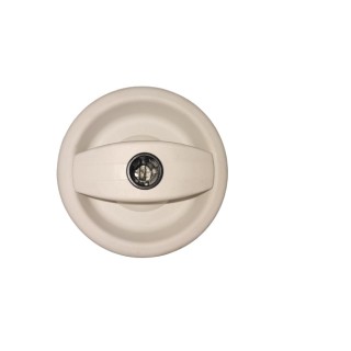 1 - Alça externa branca Ø100mm para fechadura Camper direita Europa